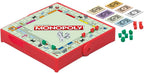 Hasbro Monopoly Grab and Go game for kids with compact playing pieces and colorful game board for family fun and entertainment