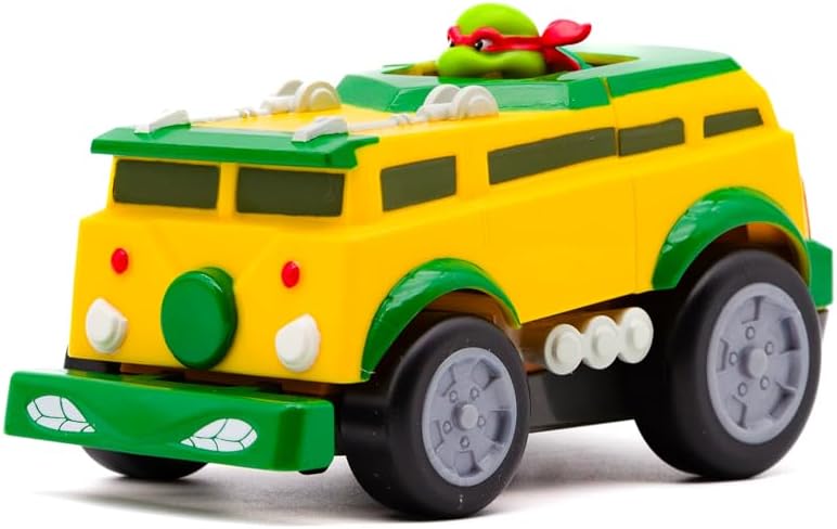 Teenage Mutant Ninja Turtles Shell Smasher Karts Raphael toy with action wheels, colorful plastic design, and detailed turtle shell graphics.
