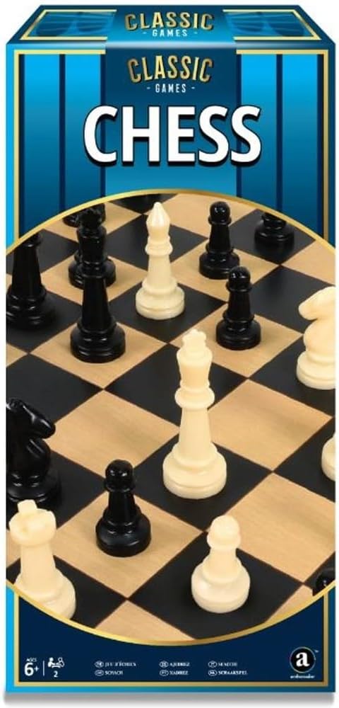 Playzokids Merchant Ambassador Classic Chess Game Set with wooden chessboard and pieces, perfect for strategic play and family fun. Main image