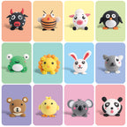 Playzokids air dry clay for kids, pets group 12-piece pack with tools, colorful modeling clay for children's craft activities.