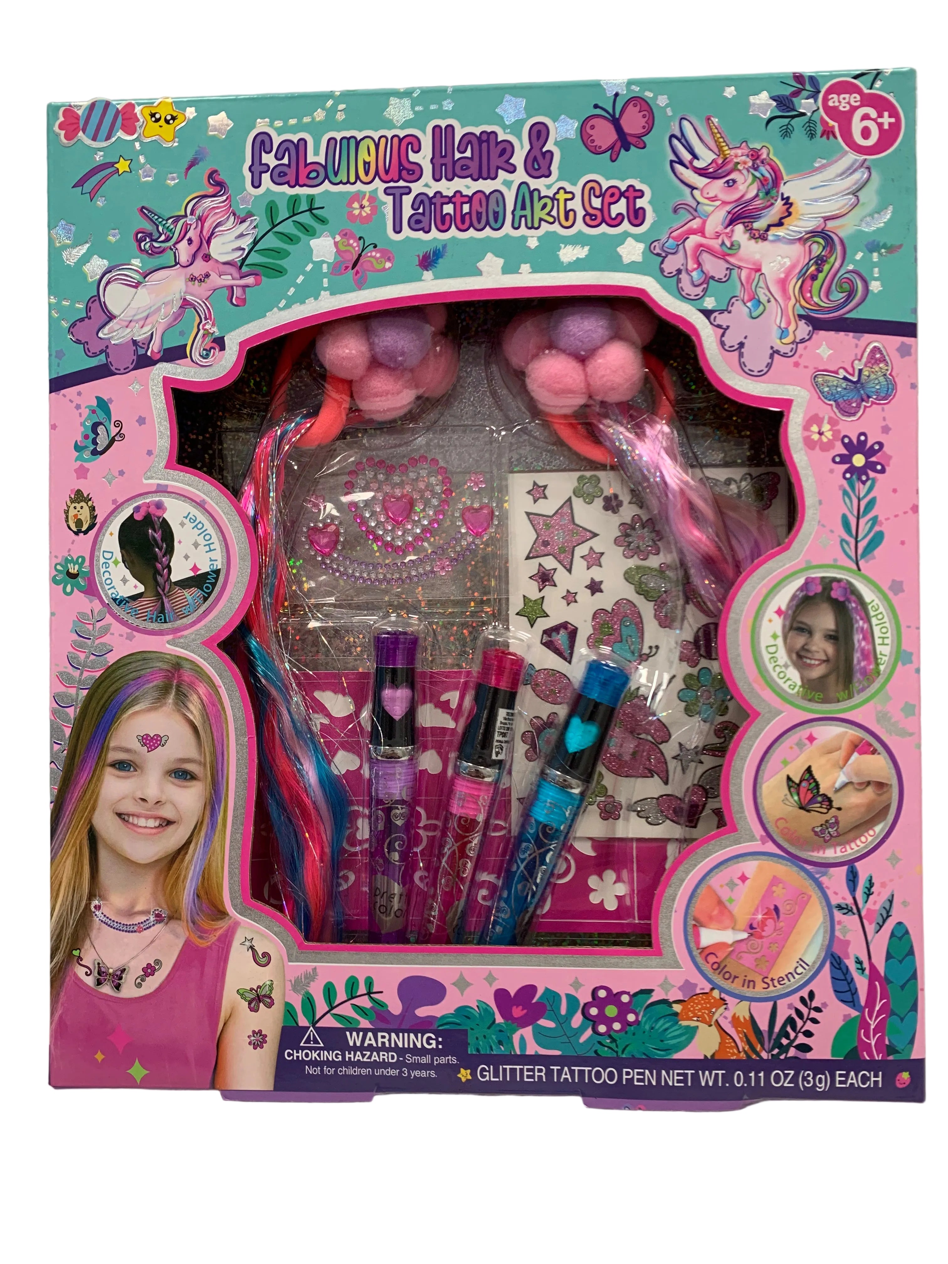 Colorful Pecoware Tattoo Studio Fun game box with art supplies and creative tools for tattoo design inspiration.