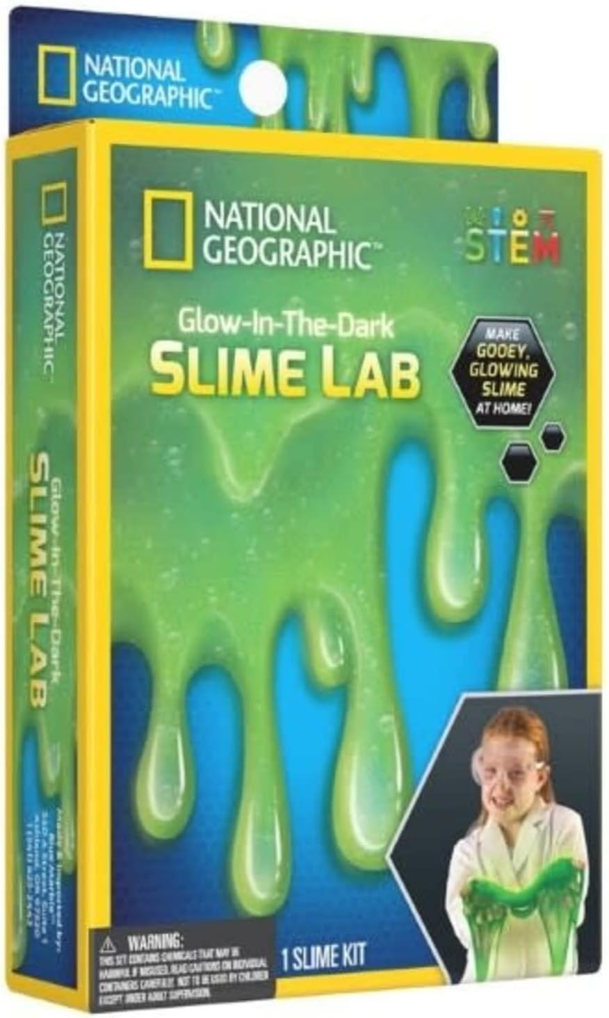 Glow-in-the-dark slime lab kit by Playzokids, featuring colorful slime and science activity tools for kids' DIY science experiments. Main image