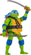 Playmates Mutant Mayhem 5.5-inch Leonardo Ninja Shouts action figure with detailed costume and expressive face.