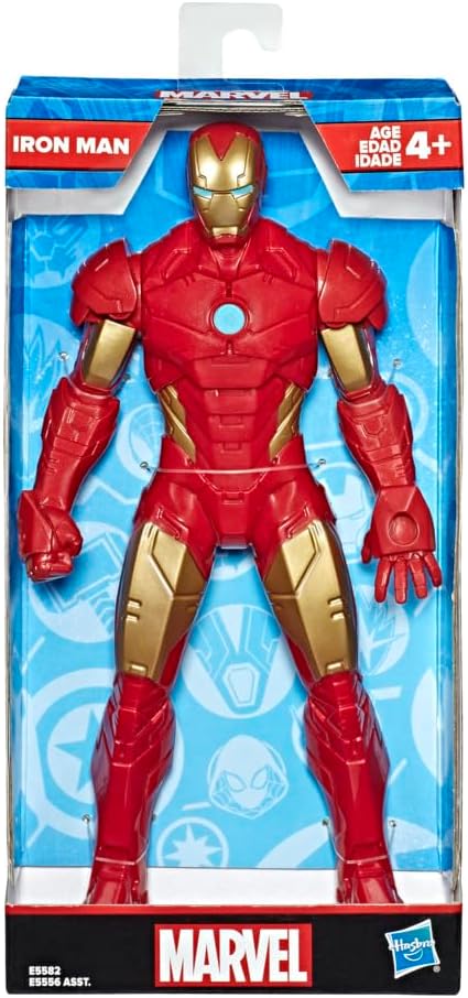 Iron Man Mighty Hero Series action figure by Hasbro, detailed Marvel superhero toy with red and gold armor and dynamic pose