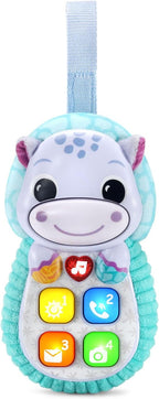 VTech Baby Hello, Hippo! soft phone toy with colorful buttons and a friendly hippo design for infants and toddlers