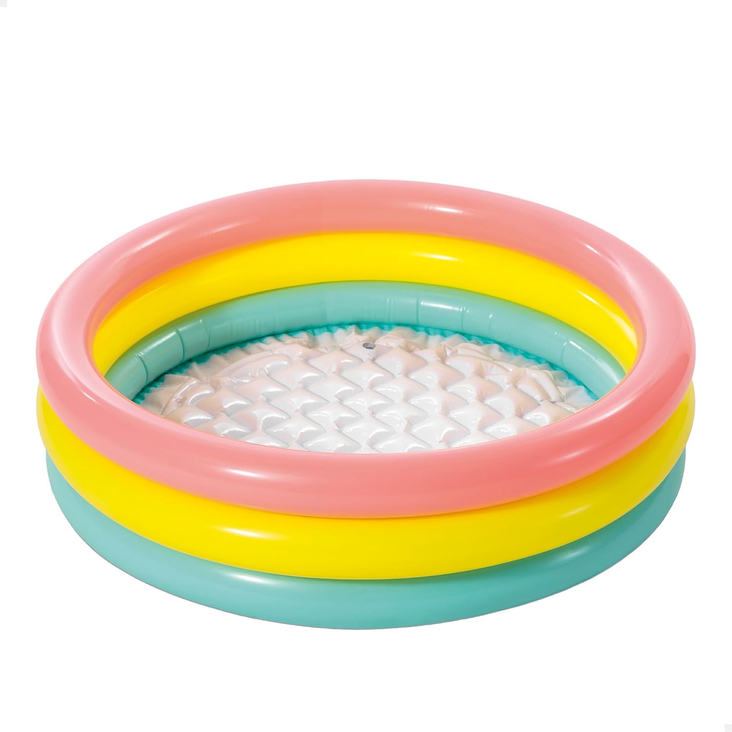 Playzokids Intex Sunset Glow Baby Pool with colorful inflatable sides and shallow water for young children. Main image