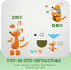 Playzokids Air Dry Clay Kit with 12 colorful pet modeling clay pieces for kids, perfect for creative craft projects