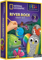 Small multicolored River Rock Craft Kit by Playzokids featuring various natural-looking river rocks and crafting supplies.