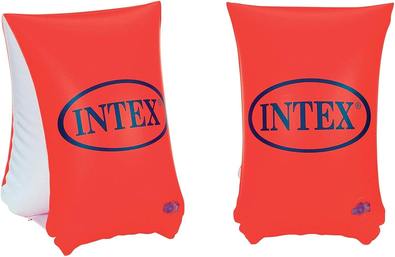 Orange Intex swim arm bands for kids, bright flotation devices with adjustable straps, designed for safe swimming and water play. Main image