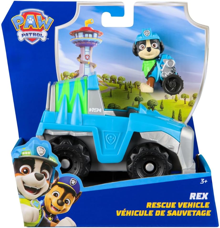 PAW PATROL, Rescue Vehicle with Rex Toy Figure