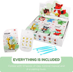 Playzokids Air Dry Clay Kit featuring 12 colorful pet-themed modeling clay pieces for kids' creative crafting.