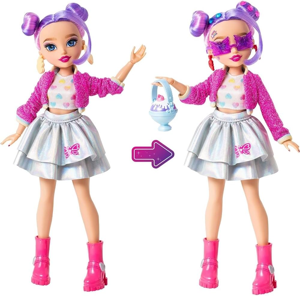 Playzokids Far Out Toys Glo-Up Girls Sadie jewelry, hair gems, face stickers, and accessories for fun fashion play.