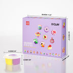 Playzokids air dry clay kit with 12 dessert house modeling clay pieces, lightweight, soft, safe, and non-toxic for kids.