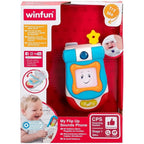 Winfun My Flip Up Sound Phone toy with colorful buttons and a flip cover, designed for young children.