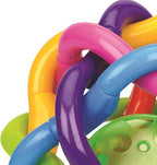 Colorful Tanny Kids Rainbow Ball for children, featuring bright rainbow stripes and soft, textured surface for play and sensory fun.