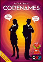 Czech Games Edition Codenames board game by Playzokids featuring a colorful game box and illustrated game cards.