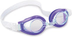 Intex 55602 unisex children's purple goggles with adjustable strap and clear lenses, ideal for swimming and water fun.