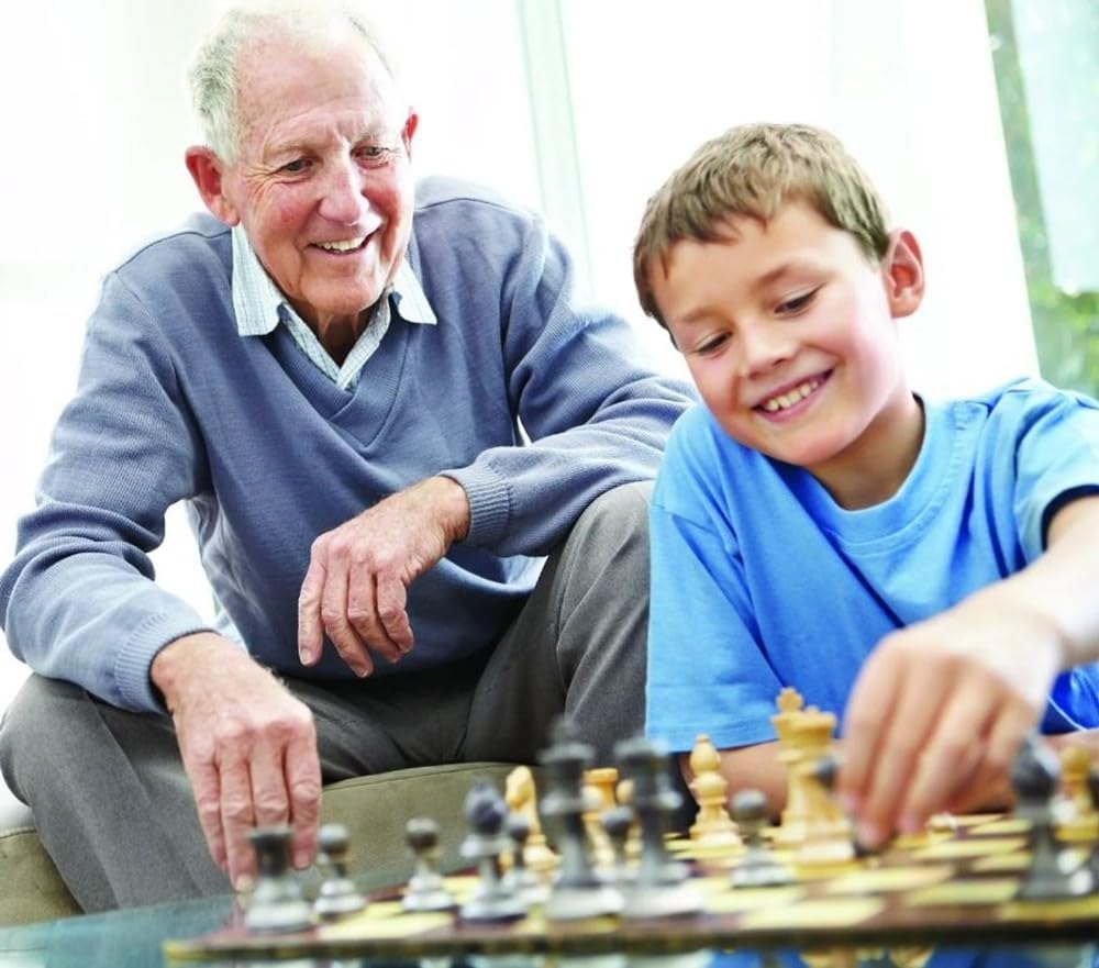 Playzokids Merchant Ambassador Classic Chess Game Set with wooden chess pieces and board for strategic gameplay.
