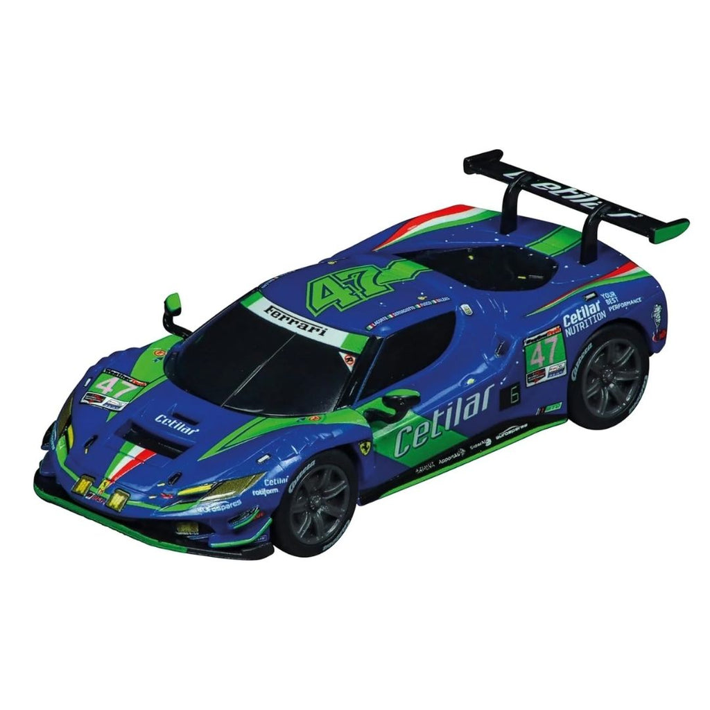 Carrera GO! Ferrari Power Racing slot car set with two red Ferrari race cars on a detailed track.