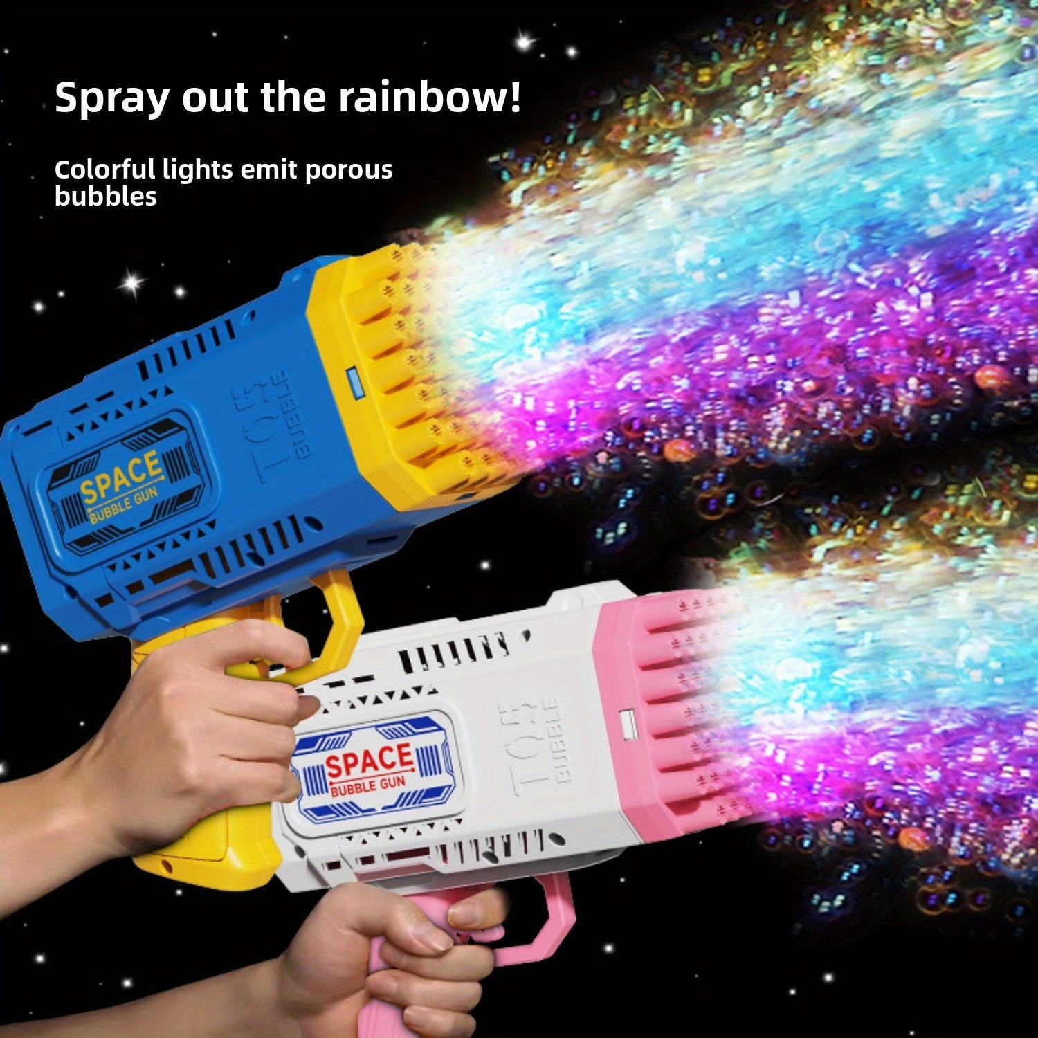 Handheld portable bubble gun with 45 holes, automatic bubble machine for outdoor and party fun, by Generic.