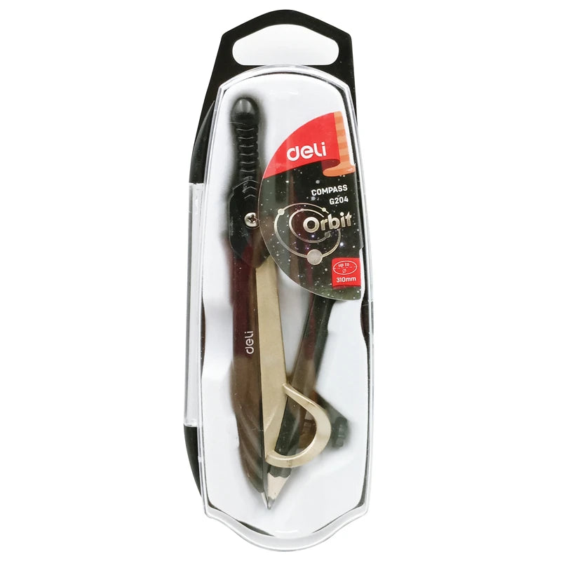 Playzokids Compass 125x32x17 mm with pencil holder, metal drawing compass with adjustable arm and pencil grip. Main image