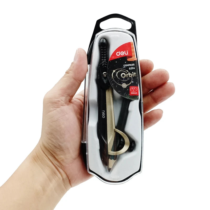 Playzokids Compass 125x32x17 mm with pencil holder, metal drawing compass for kids and students, featuring a sturdy design.