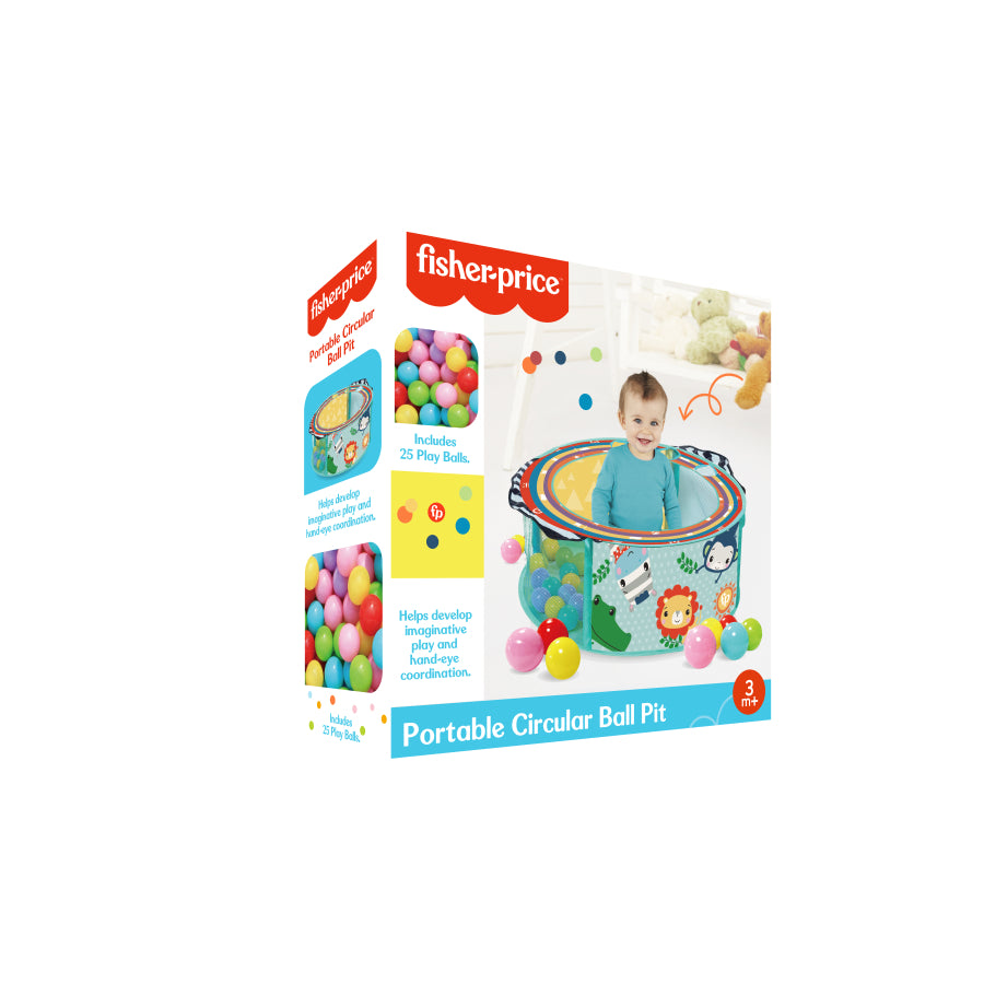 Colorful Fisher-Price circular ball pit balls in bright shades, perfect for children's play areas and indoor fun. Main image