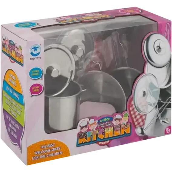 Metal Kitchen Play Set 8 Piece