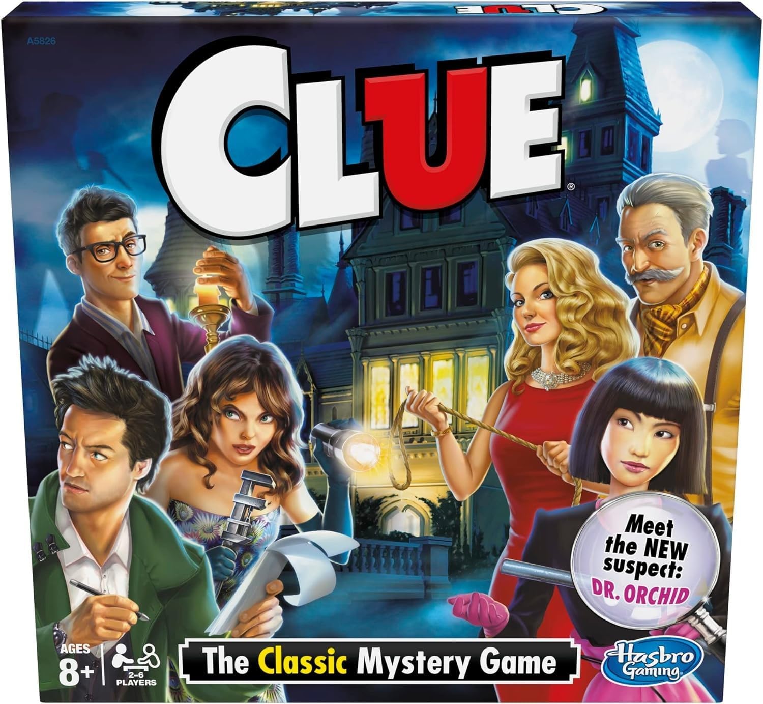 Hasbro Clue classic mystery game by Playzokids, featuring game box with colorful cards and detective-themed accessories. Main image