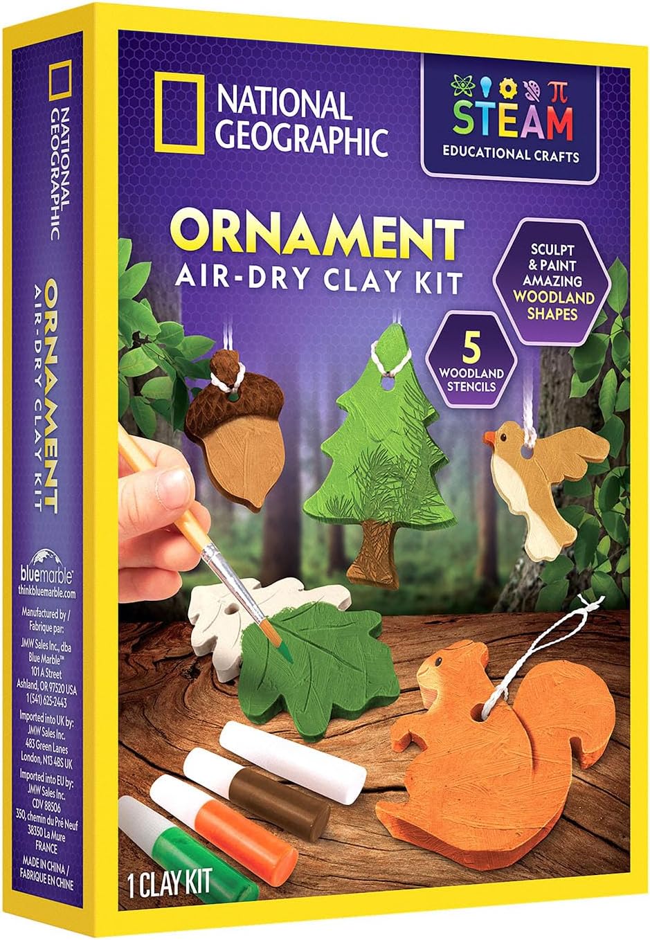 National Geographic air-dry clay pottery craft kit with colorful clay and tools for kids by Playzokids. Main image