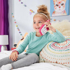 VTech Gabby's Dollhouse A-Meow-Zing Phone toy in pink with colorful buttons, designed for children to play and pretend.