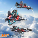 Remote controlled fighter toy airplane with 2.4GHz quadcopter design, suitable for kids and hobby enthusiasts.