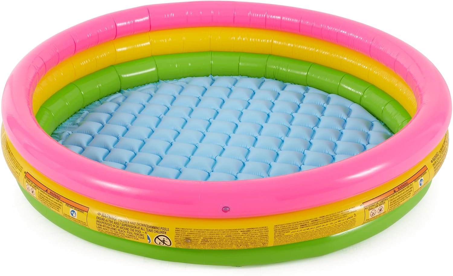 Colorful Intex Sunset Glow Pool for kids aged 2+ with multicolor design, measuring 147 x 33 cm, ideal for outdoor summer fun. Main image