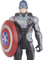 Captain America Marvel Avengers Endgame team suit action figure by Hasbro, 6-inch toy with detailed costume and shield.