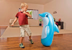 Playzokids Intex 3D inflatable tiger bop bag toy in vibrant multi-color with a durable, inflatable design for kids' play.