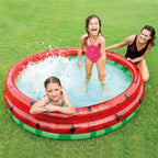 Intex Watermelon Pool for kids, 1.68m diameter with watermelon design, suitable for children aged 2 and up.