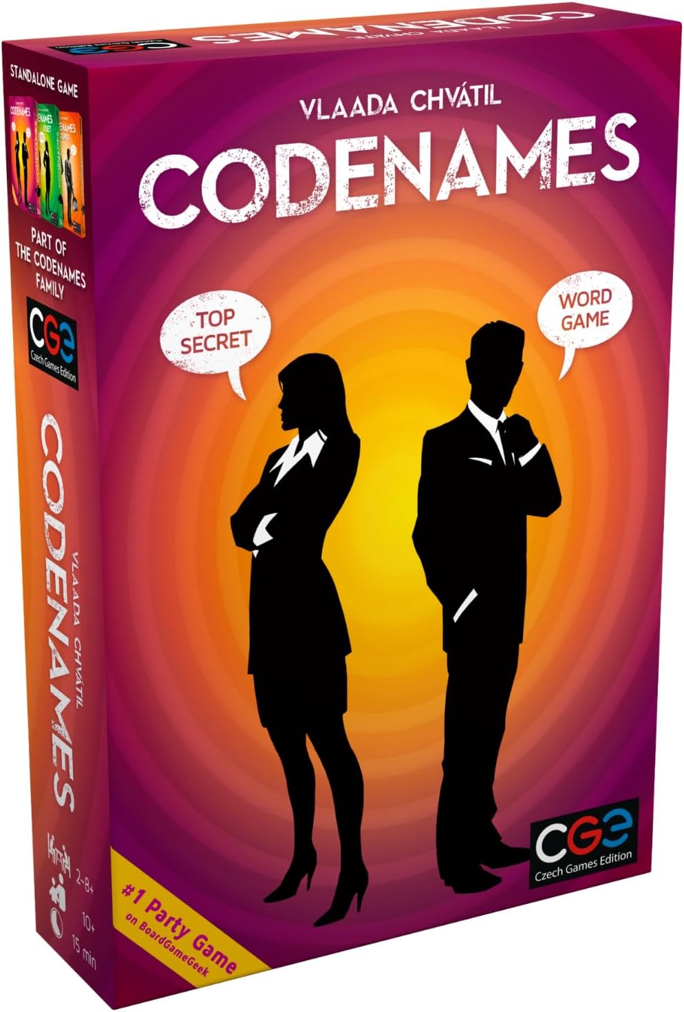 Czech Games Edition Codenames game by Playzokids, featuring colorful game cards and key words for team word-guessing fun Main image