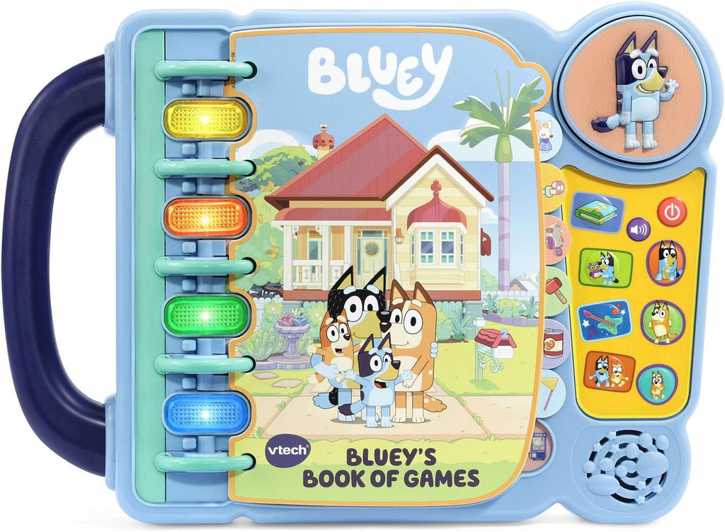 Vtech Bluey interactive children's book featuring colorful pages and engaging illustrations for young kids.
