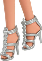 Barbie Fashionistas Doll Satiny Skirt, Silvery Necklace and Heels
