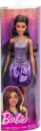 Barbie Fashionistas Doll Satiny Skirt, Silvery Necklace and Heels