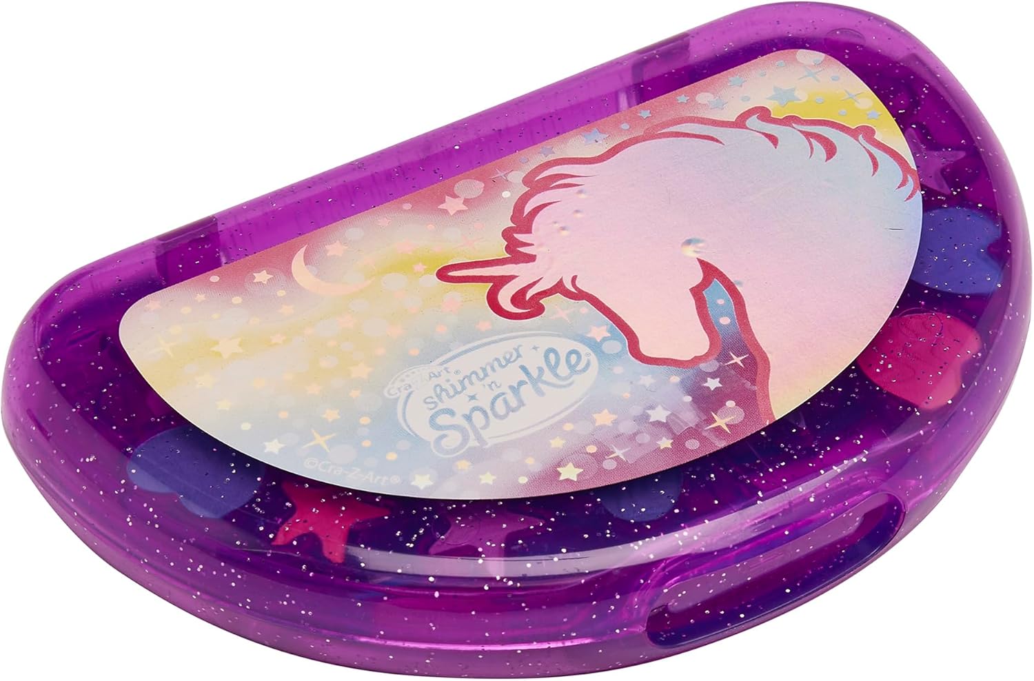 Cra-Z-Art Shimmer ‘n Sparkle All in One Beauty Compact with colorful makeup shades and shimmering finish.