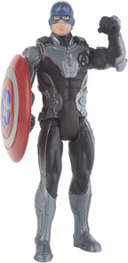 Marvel Avengers Endgame Captain America 6-inch action figure by Hasbro, detailed costume and shield, posed in dynamic stance.
