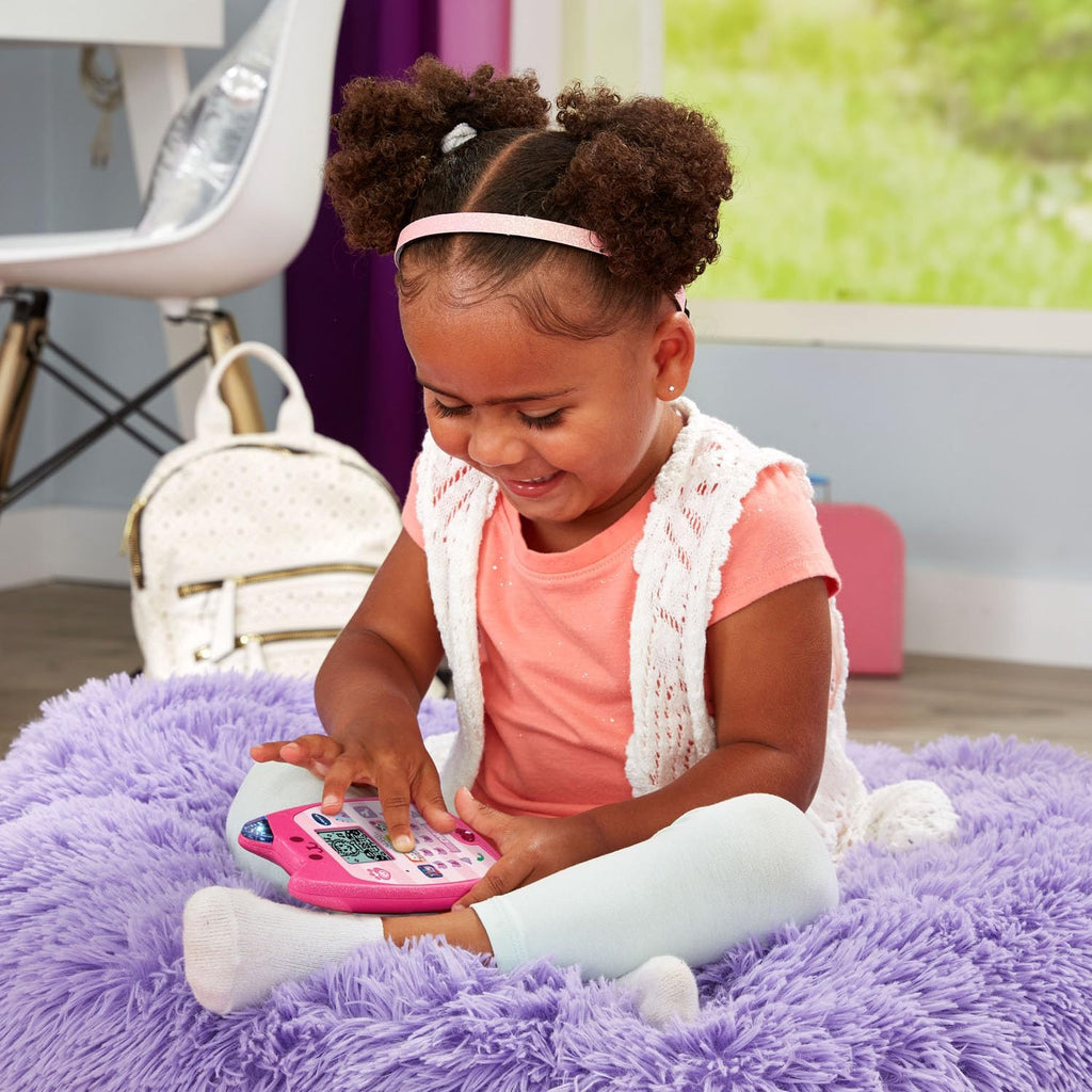 VTech Gabby's Dollhouse A-Meow-Zing Phone in pink with colorful buttons and cartoon character design for kids.