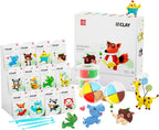 Playzokids Air Dry Clay Kit with 12 colorful pet-themed modeling clay pieces for kids' creative crafting and art projects.