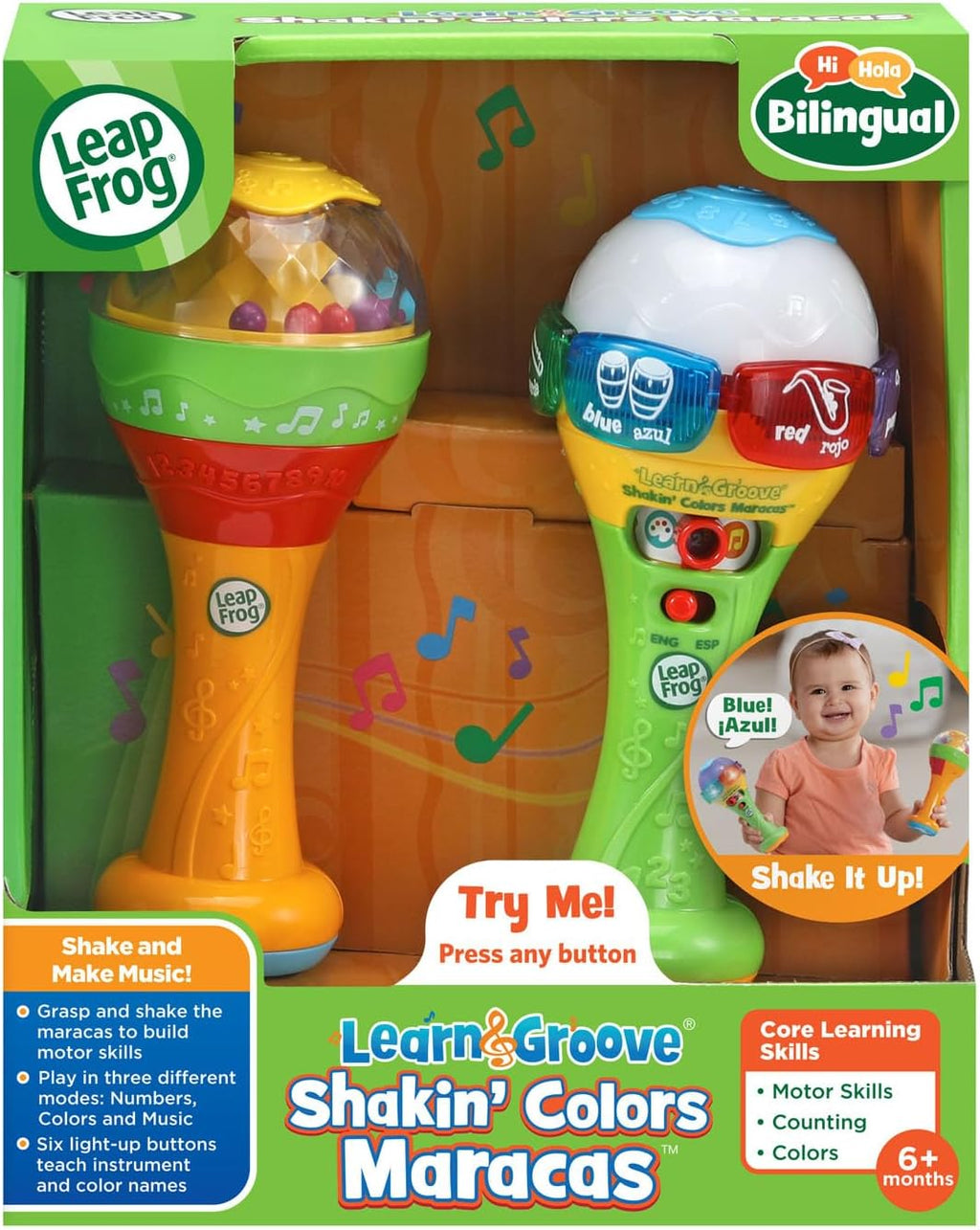 Vtech Leapfrog Learn & Groove Shakin' Colors toy with colorful buttons and musical features for kids' learning and play.