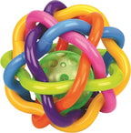 Colorful Tanny Toys Rainbow Ball for kids, featuring bright rainbow stripes and a soft, flexible design for playful fun.