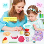 Playzokids air dry clay dessert house kit with 12 lightweight, soft, non-toxic modeling clay pieces for kids.