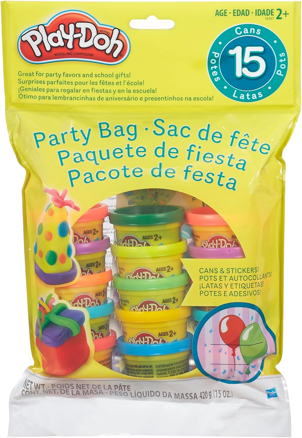 Play-Doh Party Bag, 15 Mini Play-Doh Cans for Kids Party Favors Main image