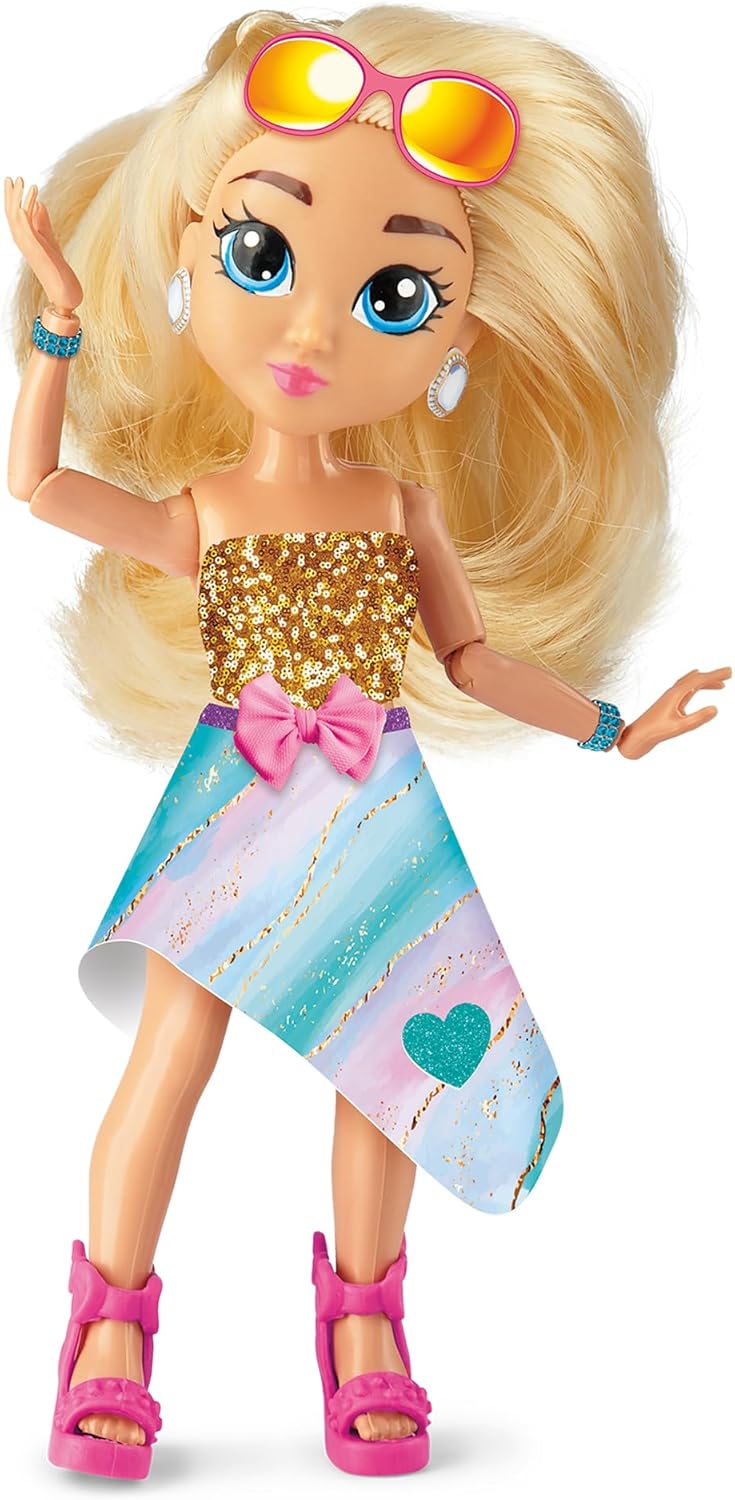 Cra-Z-Art Shimmer 'N Sparkle Magic Fashion Doll Studio with colorful accessories and display area for creative doll styling.