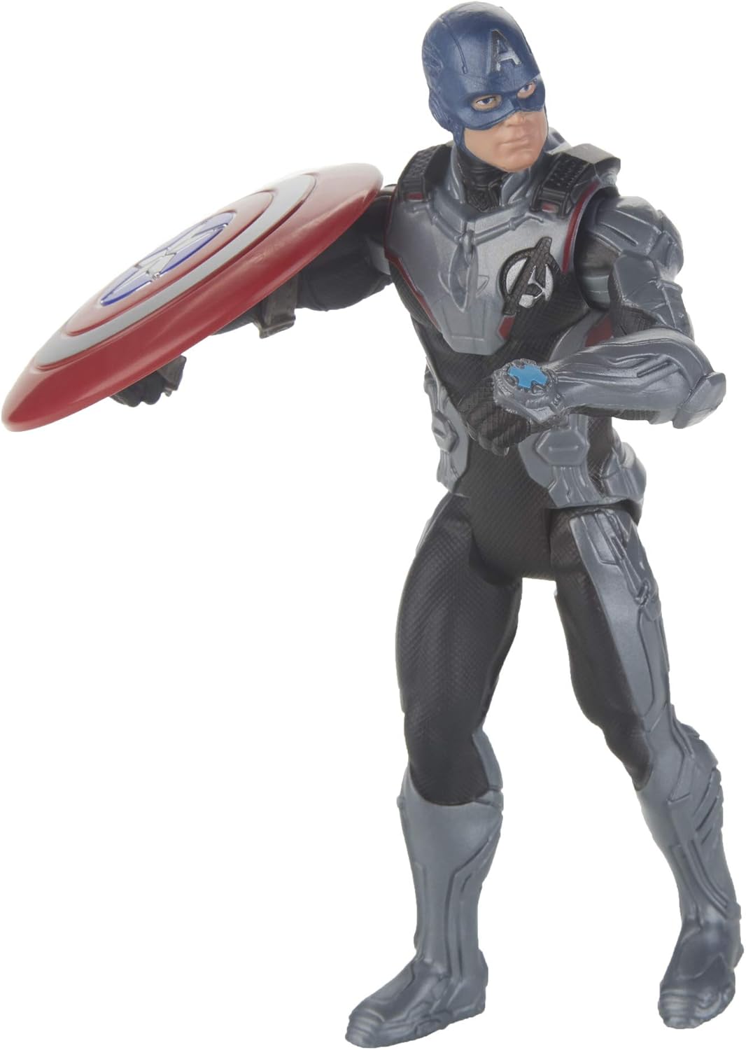 Avengers Marvel Endgame Captain America 6-inch action figure by Hasbro, featuring detailed team suit and shield.